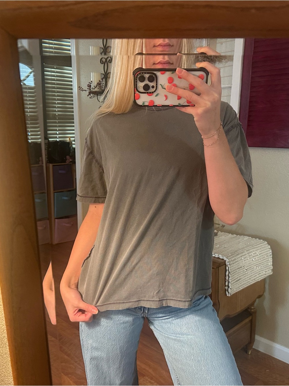 Zara Classic Short-Sleeve Tee in Charcoal Gray